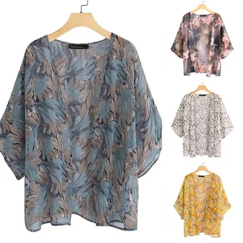 Plus Size Tunic Women's Chiffon Blouse Woman Print Kimono Cape Cardigans 2020 ZANZEA Casual Beach Sleeve Blusa Covers Up
Plus Size Tunic Women's Chiffon Blouse Woman Print Kimono Cape Cardigans 2020 ZANZEA Casual Beach Sleeve Blusa Covers Up