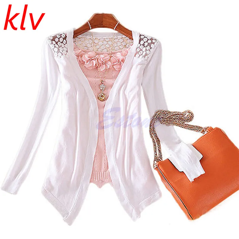 Women Knitted Cardigan Sweater Tops Women Candy Color Knitwear Hollow Lace sweater Long Sleeve Slim Thin Lace Hollow Out jacket
Women Knitted Cardigan Sweater Tops Women Candy Color Knitwear Hollow Lace sweater Long Sleeve Slim Thin Lace Hollow Out jacket