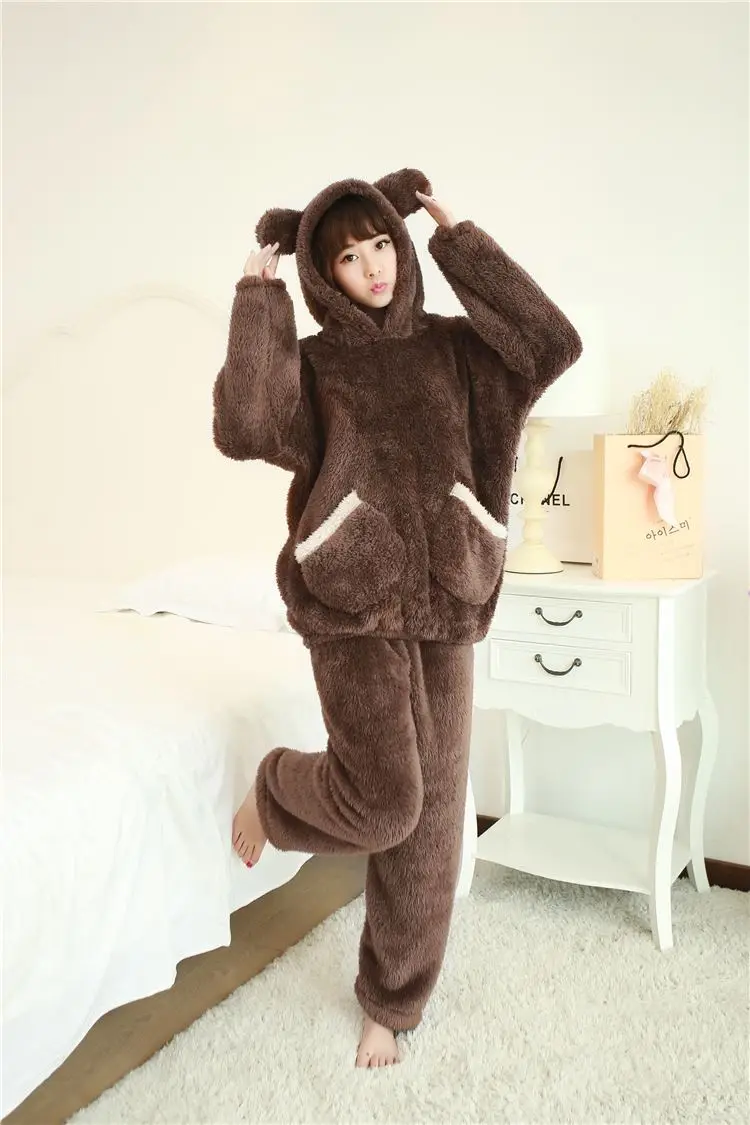 2018 Winter Brand Flannel Pajamas Sets For Women Bear Sleepwear Set For Couple Coral Fleece Nightwear Female
2018 Winter Brand Flannel Pajamas Sets For Women Bear Sleepwear Set For Couple Coral Fleece Nightwear Female