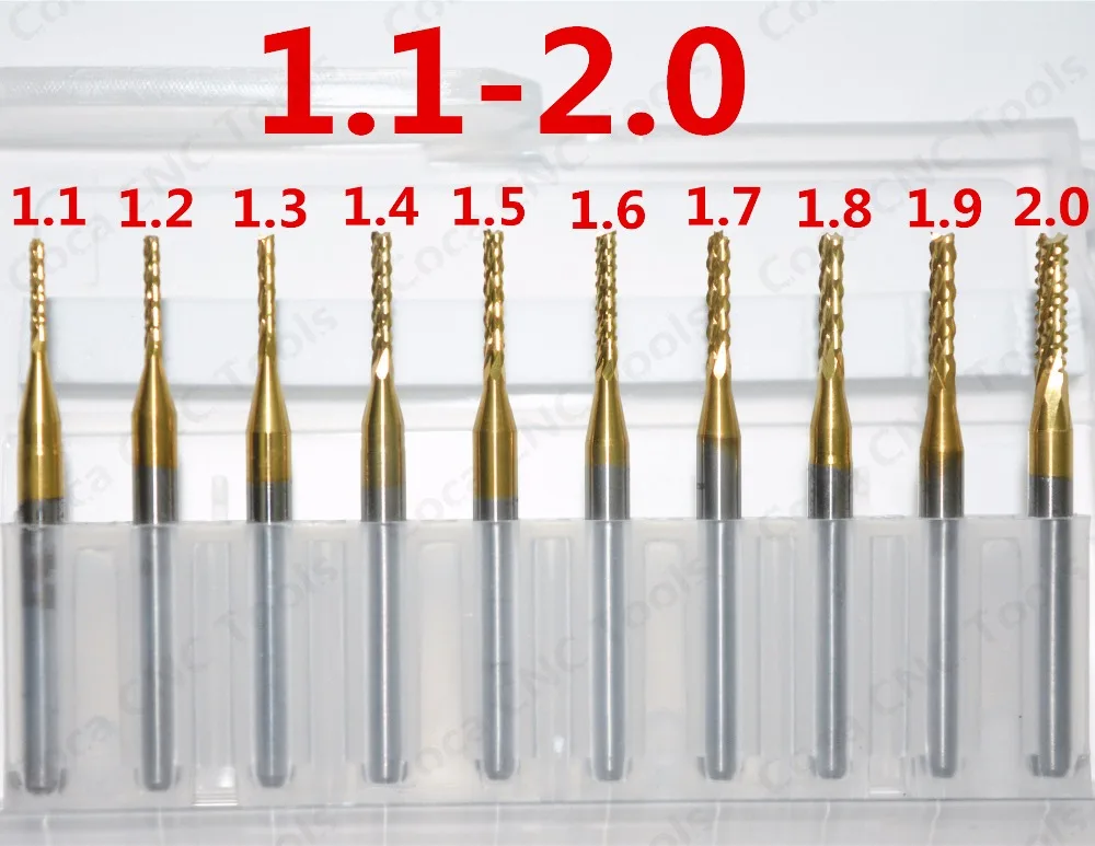 1 2 0 мм 10 шт. твердосплавная Концевая фреза с ЧПУ PCB Оловянным покрытием для