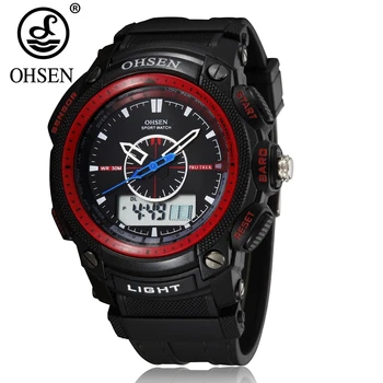 OHSEN Outdoor Sport Hombre Man Wristwatch Quartz Digital Mens Watch Fashion Style 30m Waterproof Man Rubber Band LED Alarm Watch
OHSEN Outdoor Sport Hombre Man Wristwatch Quartz Digital Mens Watch Fashion Style 30m Waterproof Man Rubber Band LED Alarm Watch