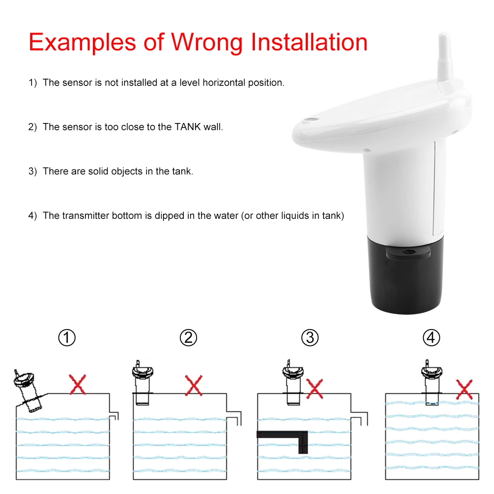 Ultrasonic Wireless Water Tank Level Meter Sensor With Temperature Time Display Alarm Liquid Depth Level Gauge Measuring Tool Ultrasonic Wireless Water Tank Level Meter Sensor With Temperature Time Display Alarm Liquid Depth Level Gauge Measuring Tool