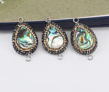 10pcs Fashion Nature Abalone shell Connector Beads With Rhinestone,Drop Beads,Charm Gem stone Connector For Jewelry Making
10pcs Fashion Nature Abalone shell Connector Beads With Rhinestone,Drop Beads,Charm Gem stone Connector For Jewelry Making