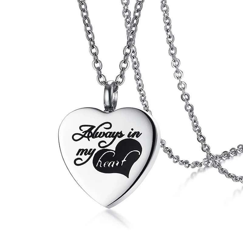 Silver Color Stainless Steel Heart-Shaped Cremation Urn For Ashes Pendant Necklace Pets Keepsake Jewelry Perfume Bottle Necklace
Silver Color Stainless Steel Heart-Shaped Cremation Urn For Ashes Pendant Necklace Pets Keepsake Jewelry Perfume Bottle Necklace