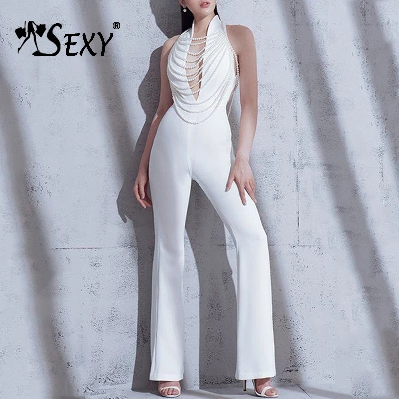 Gosexy 2019 новинка женский сексуальный комбинезон элегантный белый жемчужный без