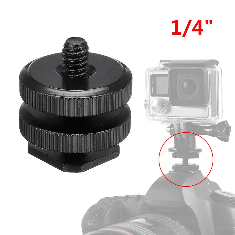 2 Pack con adaptador de Zapato frío para D Gopro Cámara SLR Cabezal de bola montaje