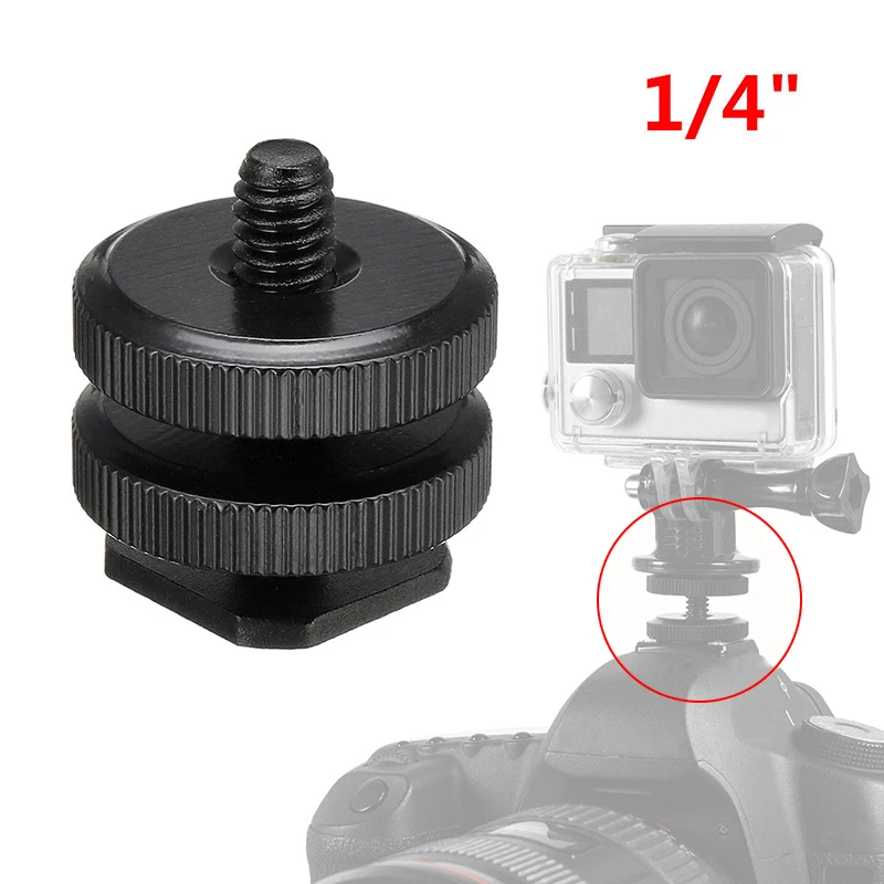 1/4" Dual Thumb Screw Flash Cold Hot Shoe Camera Adapter Mount for GoPro DSLR
1/4" Dual Thumb Screw Flash Cold Hot Shoe Camera Adapter Mount for GoPro DSLR