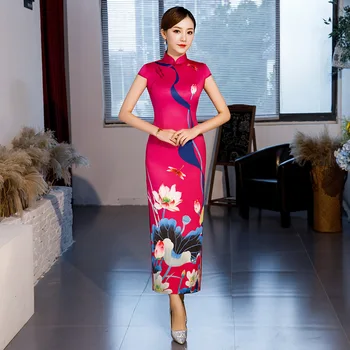 Stylish Ladies Rayon Cheongsam 2019 New Summer Chinese style Mandarin Collar Long Dress Womens Qipao Slim Party Dresses Vestido
Stylish Ladies Rayon Cheongsam 2019 New Summer Chinese style Mandarin Collar Long Dress Womens Qipao Slim Party Dresses Vestido