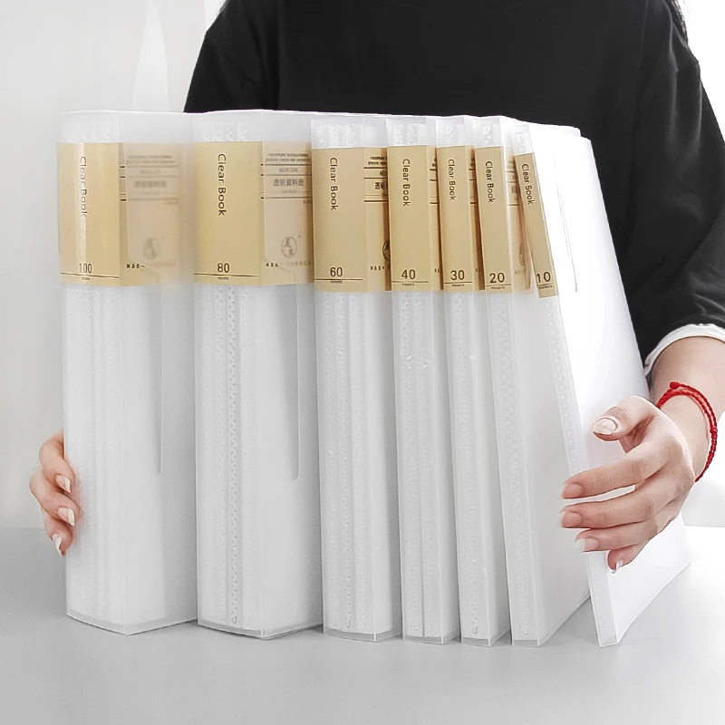 Muji стиль A4 простой файл мешок 100 страниц данных книга большой емкости папки файла