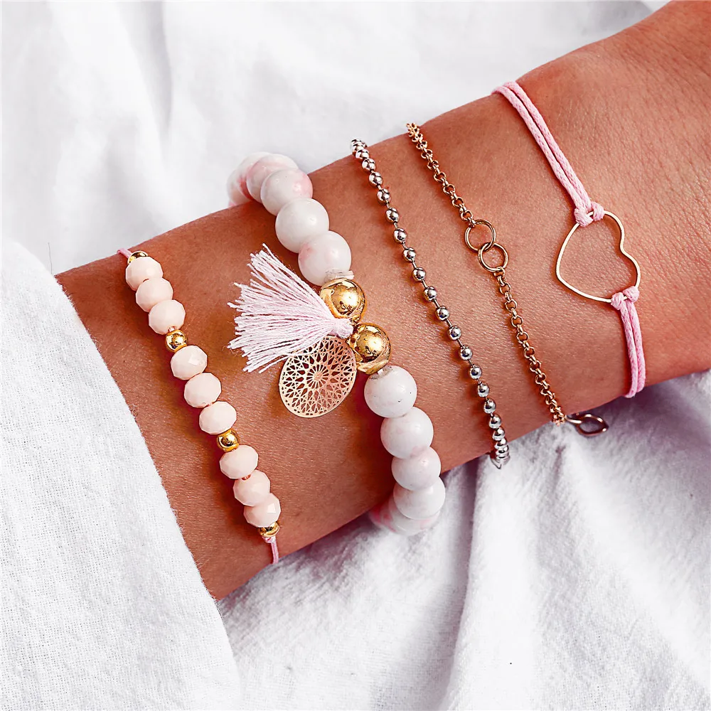 17KM New Boho Stone Beads Charm Bracelets Set For Women Fashion Hollow Heart Flower Tassel Bracelet DIY Female Jewelry Gifts
17KM New Boho Stone Beads Charm Bracelets Set For Women Fashion Hollow Heart Flower Tassel Bracelet DIY Female Jewelry Gifts