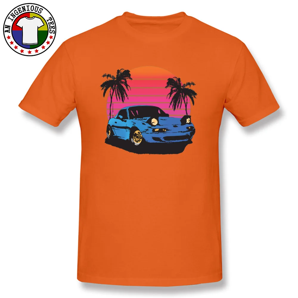 Miata Vice 683 100% Cotton Fabric Casual Tops & Tees Cute Short Sleeve Male Tshirts Camisa Fall Tee-Shirts O Neck Miata Vice 683 orange