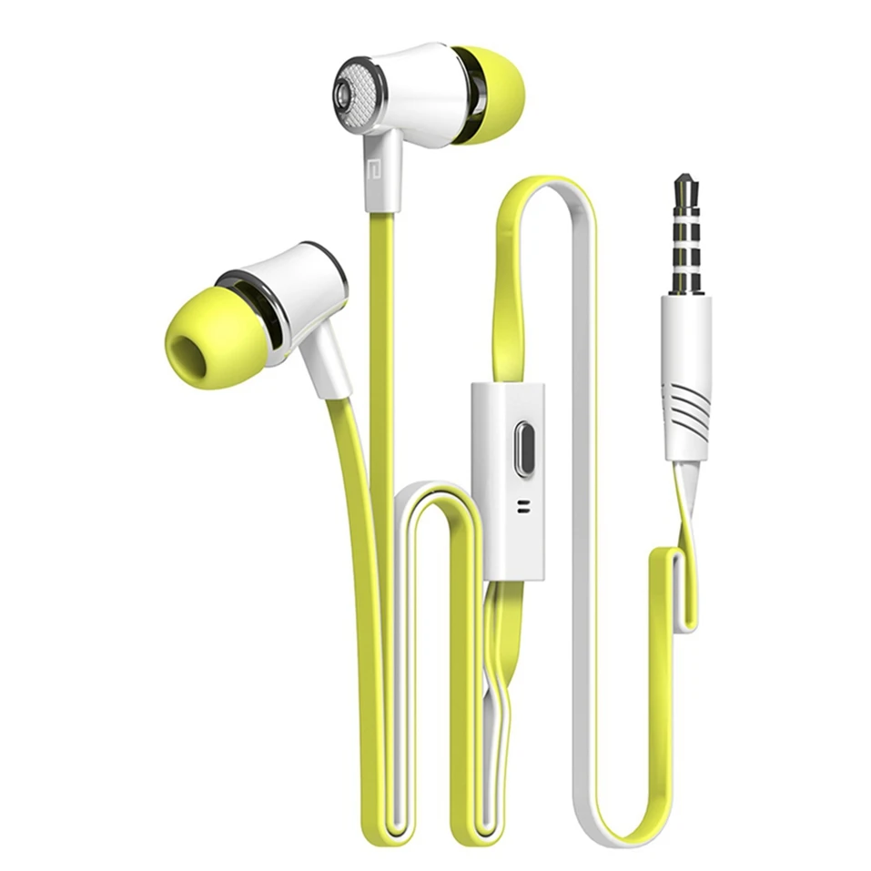 Icoque 3.5mm Flat Cord Earphone Hifi Music Wired In Ear Headphones with Mic for iPhone 5 6 Xiaomi Sony PC Stereo Bass Earphones (10)