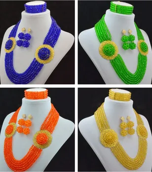 Gorgeous 2015 New Arrival Opaque Yellow Black Purle Gold Crystal Costume Necklaces Nigerian Wedding African Beads Jewelry Set
Gorgeous 2015 New Arrival Opaque Yellow Black Purle Gold Crystal Costume Necklaces Nigerian Wedding African Beads Jewelry Set