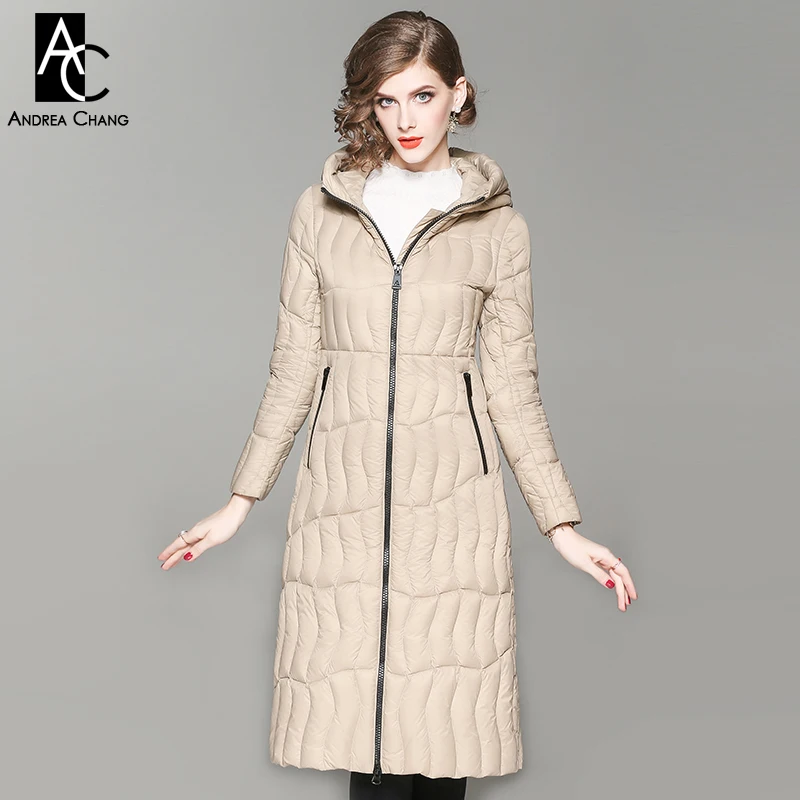 autumn winter woman outwear white duck down fill coat with hood pockets beige long coat fashion casual over knee winter coat
autumn winter woman outwear white duck down fill coat with hood pockets beige long coat fashion casual over knee winter coat