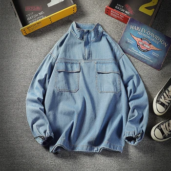 Spring New Denim Jacket Men Fashion Wash Retro Solid Color Casual Stand Collar Denim Jacket Man Streetwear Hip Hop Bomber Jacket
Spring New Denim Jacket Men Fashion Wash Retro Solid Color Casual Stand Collar Denim Jacket Man Streetwear Hip Hop Bomber Jacket