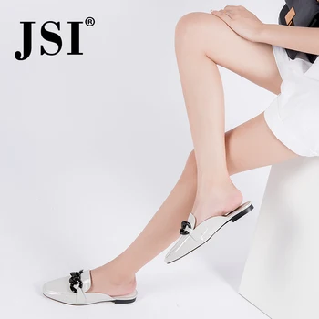 JSI 2020 Summer New Casual White Patent Leather Woman Mules Shoes Square Toe Concise Convenient Slip-on Fashion Flats JC126
JSI 2020 Summer New Casual White Patent Leather Woman Mules Shoes Square Toe Concise Convenient Slip-on Fashion Flats JC126