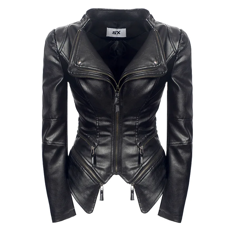 Plus Size S-3XL Faux Leather Women Spring Autumn Winter Black Fashion Motorcycle Jacket Outerwear Leather Pu Jacket
Plus Size S-3XL Faux Leather Women Spring Autumn Winter Black Fashion Motorcycle Jacket Outerwear Leather Pu Jacket