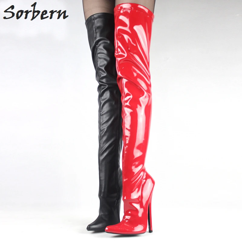 12cm high heel over the knee boots plus size boots long women'