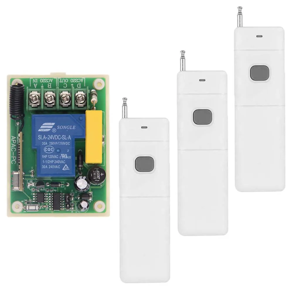 3000m Long Range AC 220V 30A Relay 1 CH 1CH RF Wireless Remote Control Light Switch System,315/433 MHz, Transmitter + Receiver
3000m Long Range AC 220V 30A Relay 1 CH 1CH RF Wireless Remote Control Light Switch System,315/433 MHz, Transmitter + Receiver