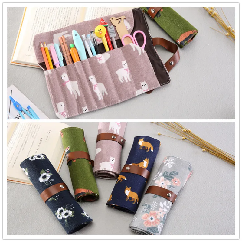 1Pc Cartoon Animal Pencil Case School Canvas Roll Pouch Makeup Brush Pen Storage Pencil Box Kids Gifts Painting stationery
1Pc Cartoon Animal Pencil Case School Canvas Roll Pouch Makeup Brush Pen Storage Pencil Box Kids Gifts Painting stationery