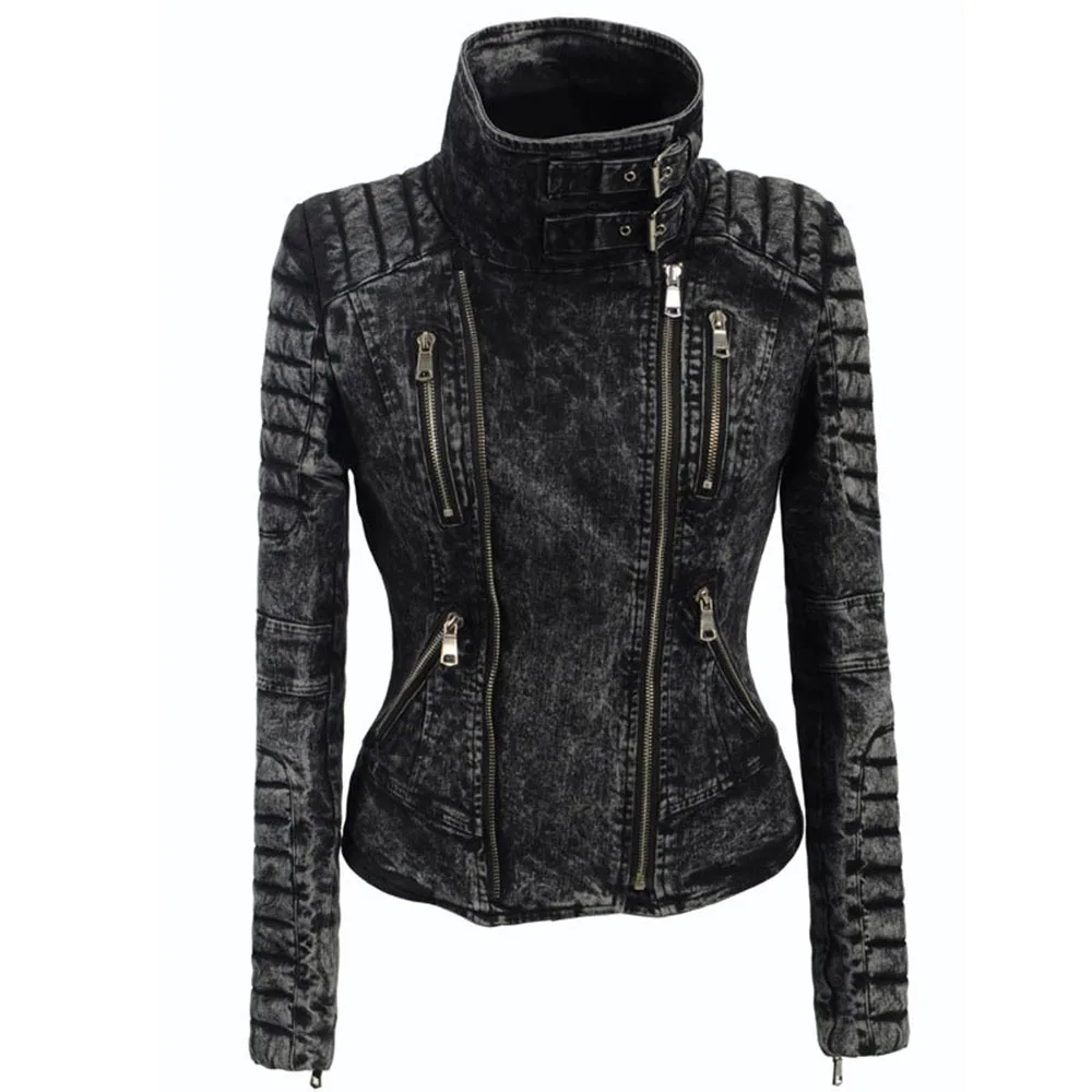 Women Spring coat Black Fashion Motorcycle Jacket Outerwear faux leather PU Jacket Gothic faux leather coats 2019
Women Spring coat Black Fashion Motorcycle Jacket Outerwear faux leather PU Jacket Gothic faux leather coats 2019