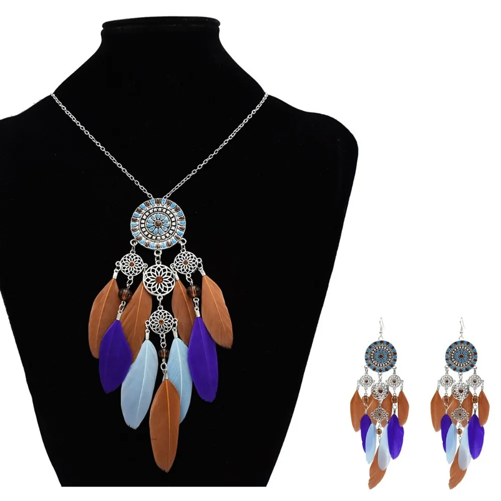 2 Colors African Tribal Ethnic New Fashion Charming Jewelry Set Pop Style Feather Long Drop Earrings&Necklaces Women Jewelry
2 Colors African Tribal Ethnic New Fashion Charming Jewelry Set Pop Style Feather Long Drop Earrings&Necklaces Women Jewelry