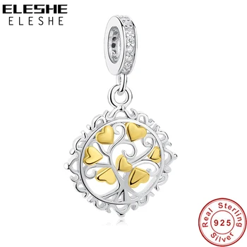 ELESHE Authentic 925 Sterling Silver Charm Gold Family Tree Bead Fit Original Charm Bracelet Pendant DIY Jewelry Making
ELESHE Authentic 925 Sterling Silver Charm Gold Family Tree Bead Fit Original Charm Bracelet Pendant DIY Jewelry Making