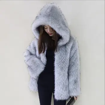 New winter Faux fox fur woman causal loose long Faux Fur Hooded coat slim female Casual fashion gray long Faux Fur overcoat
New winter Faux fox fur woman causal loose long Faux Fur Hooded coat slim female Casual fashion gray long Faux Fur overcoat