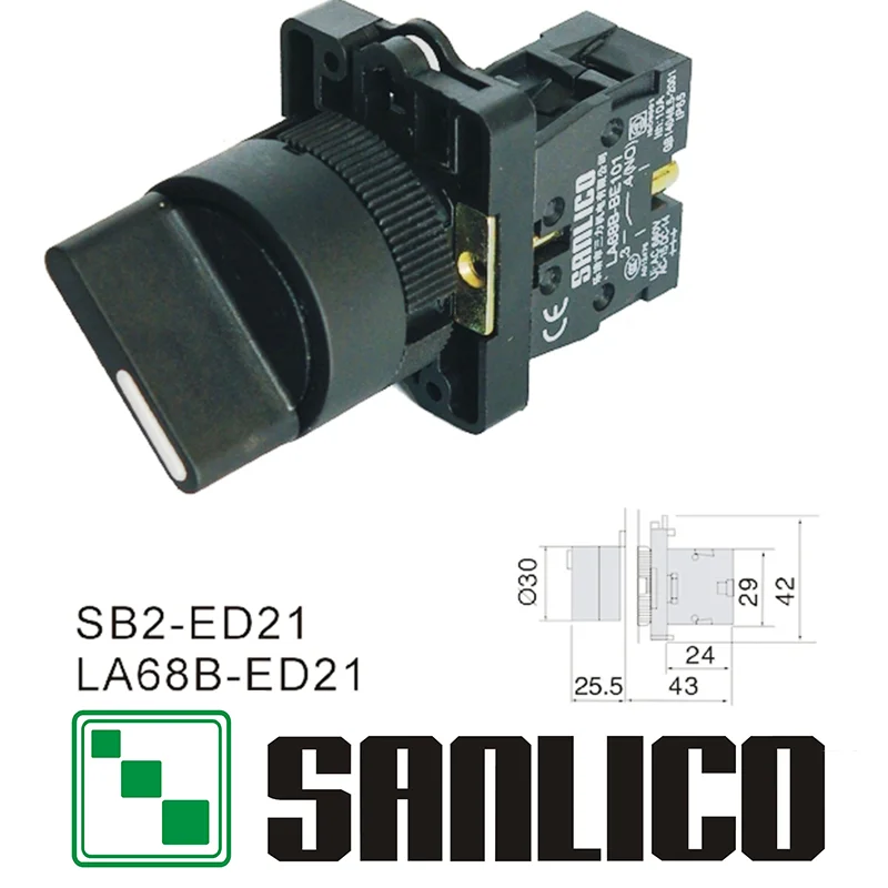 selector switch rotary switch knob switch two or three position standard handle SB2(LA68B XB2)-ED21
selector switch rotary switch knob switch two or three position standard handle SB2(LA68B XB2)-ED21