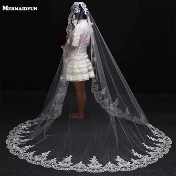 Real Photos One Layer Lace Edge Chapel Wedding Veil with Comb Beautiful White Ivory Mantilla Bridal Veil Voile Mariage
Real Photos One Layer Lace Edge Chapel Wedding Veil with Comb Beautiful White Ivory Mantilla Bridal Veil Voile Mariage
