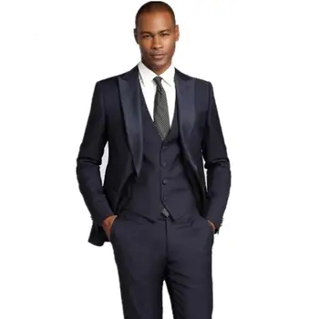 Custom Made New Arrival Fashion Slim Fit Groom Tuxedos Black Wedding Suits For Men Cheap Men Suits (Jacket+Pants+Vest)
Custom Made New Arrival Fashion Slim Fit Groom Tuxedos Black Wedding Suits For Men Cheap Men Suits (Jacket+Pants+Vest)