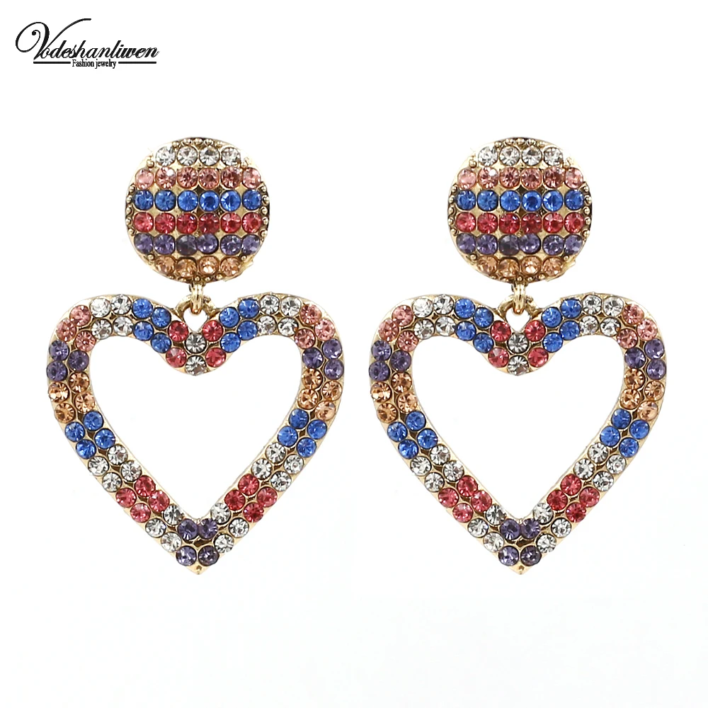 Vodeshanliwen New Multicolor Rhinestone Heart Dangle Earrings Fashion Vintage Statement Pendant Earrings For Women Jewelry
Vodeshanliwen New Multicolor Rhinestone Heart Dangle Earrings Fashion Vintage Statement Pendant Earrings For Women Jewelry