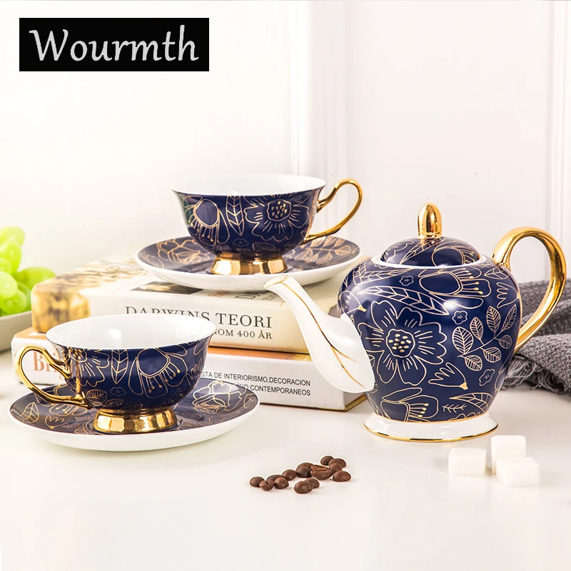 Wourmth 5 Pieces High-grade Bone China Coffee Pot Set Home Creative Ceramic Phnom Penh Luxury Coffee Cup Afternoon Tea Gift Box
Wourmth 5 Pieces High-grade Bone China Coffee Pot Set Home Creative Ceramic Phnom Penh Luxury Coffee Cup Afternoon Tea Gift Box