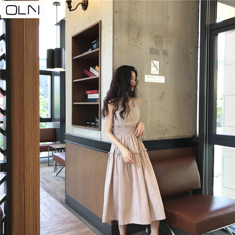 dress Korea vestidos summer new arrival versatile gentle pink fungus ear thin hem lace plaid dress for women
dress Korea vestidos summer new arrival versatile gentle pink fungus ear thin hem lace plaid dress for women