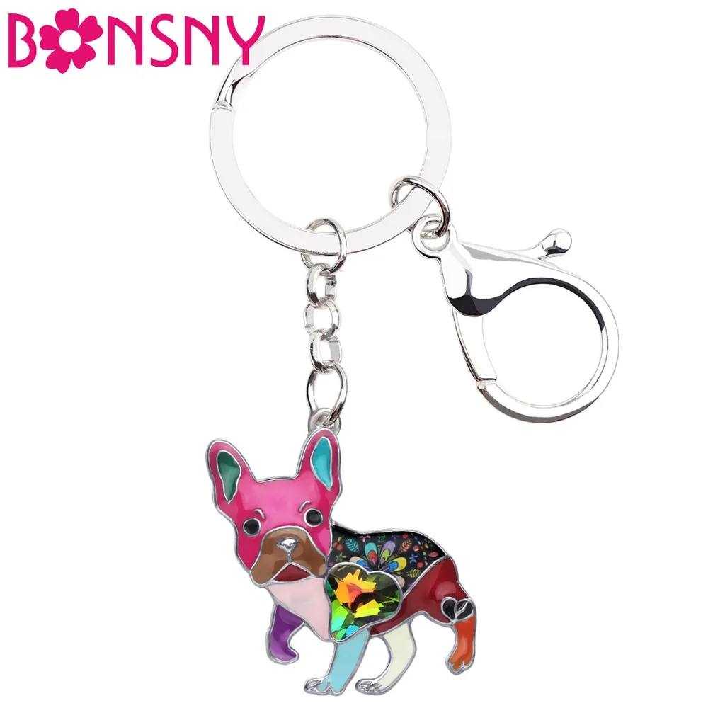 Bonsny Enamel Alloy Rhinestone French Bulldog Pug Dog Key Chains Keychain Animal Jewelry For Women Girls Bag Car Charms Gift Pet
Bonsny Enamel Alloy Rhinestone French Bulldog Pug Dog Key Chains Keychain Animal Jewelry For Women Girls Bag Car Charms Gift Pet