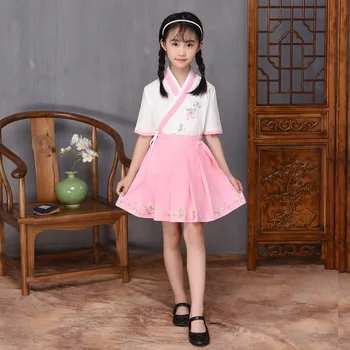 Baby Girls New Tang Suit Clothing Floral Chinese Hanfu Clothes Improved Cosplay Costume Vintage Children Stage Performance Dress
Baby Girls New Tang Suit Clothing Floral Chinese Hanfu Clothes Improved Cosplay Costume Vintage Children Stage Performance Dress