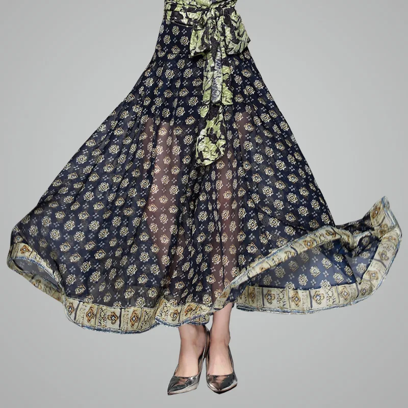 Summer and autumn split pantskirt students blue printing vintage long culottes women's fashion high waist divided skirts 80795-2
Summer and autumn split pantskirt students blue printing vintage long culottes women's fashion high waist divided skirts 80795-2