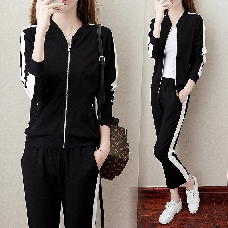suits spring and autumn leisure korean fashion new loose long-sleeved top two-piece outfit women sweatshirt pants black big
suits spring and autumn leisure korean fashion new loose long-sleeved top two-piece outfit women sweatshirt pants black big
