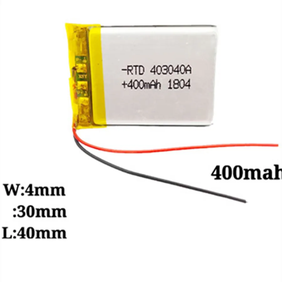 403040/400mah 3.7V Lithium Ion Battery Bluetooth Speaker Fingerprint Lock Backup Battery Electronic Scale Electric Toy General
403040/400mah 3.7V Lithium Ion Battery Bluetooth Speaker Fingerprint Lock Backup Battery Electronic Scale Electric Toy General