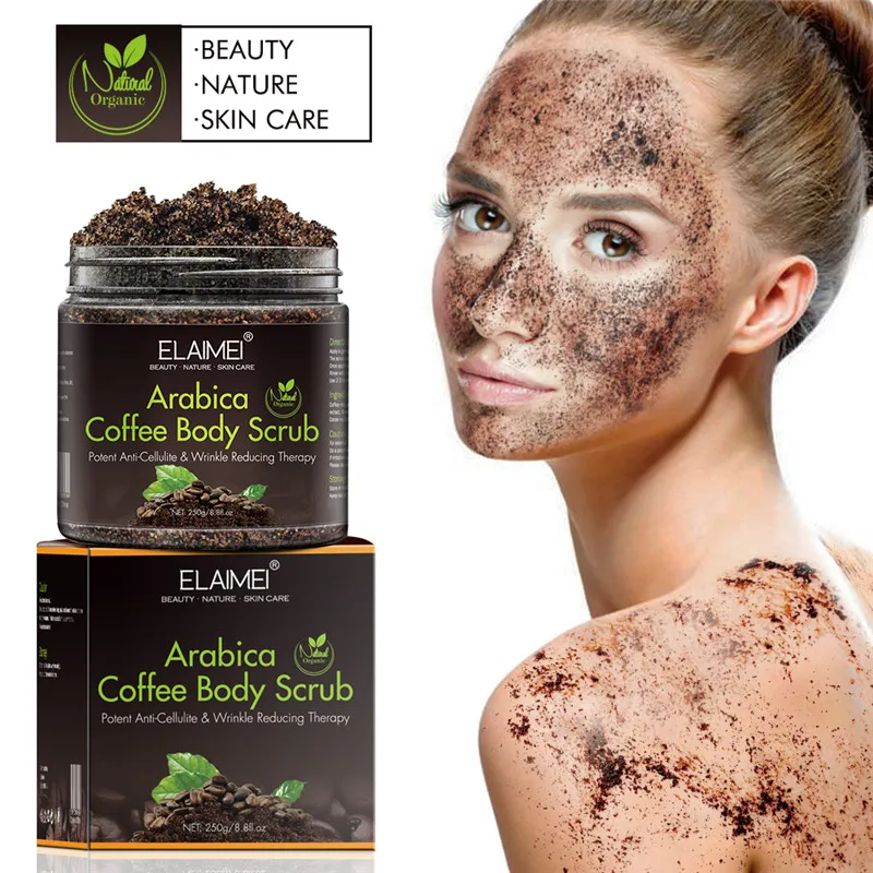 

250G Coffee Body Face Scrub Cream Facial Dead Sea Salt For Exfoliating Whitening Moisturizing Anti Cellulite Treatment Acne