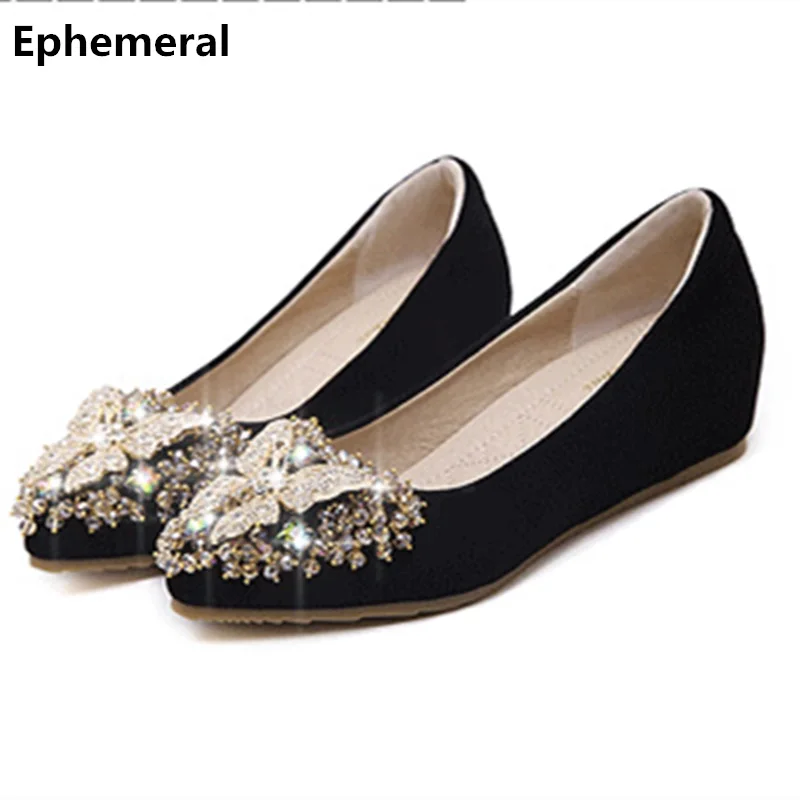 Women Flock High Heels Shoes Wedges 5cm Rhinestone Butterfly Plus size 41 34 Green Black Pointed toe Stilettos Soft Breathable
Women Flock High Heels Shoes Wedges 5cm Rhinestone Butterfly Plus size 41 34 Green Black Pointed toe Stilettos Soft Breathable