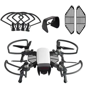 

For Dji Spark Drone Accessories Kits,Propeller Guards Foldable Landing Gear, Lens Hood Sun Shade, Finger Guard Board (3 Pack)