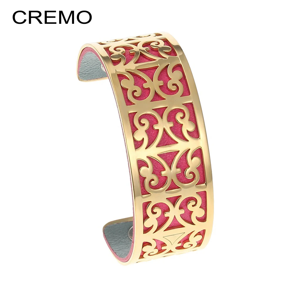 Cremo Women's Gold Classic Cuff Style Bracelet 25mm Stainless Steel Leather Interchangeable Jewelry Gift Bracelet
Cremo Women's Gold Classic Cuff Style Bracelet 25mm Stainless Steel Leather Interchangeable Jewelry Gift Bracelet