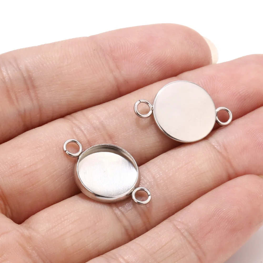 50pcs/lot Stainless Steel Connector Setting Round Double Loop Cabochon Base Cameo Bezel 12mm
50pcs/lot Stainless Steel Connector Setting Round Double Loop Cabochon Base Cameo Bezel 12mm