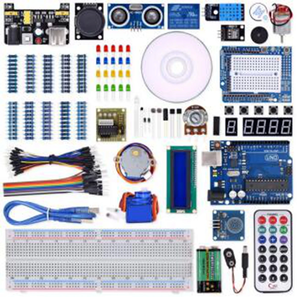 

Super Project UNO R3 Starter Kit With Relay Jumper Breadboard LED SG90 Servo For Arduino