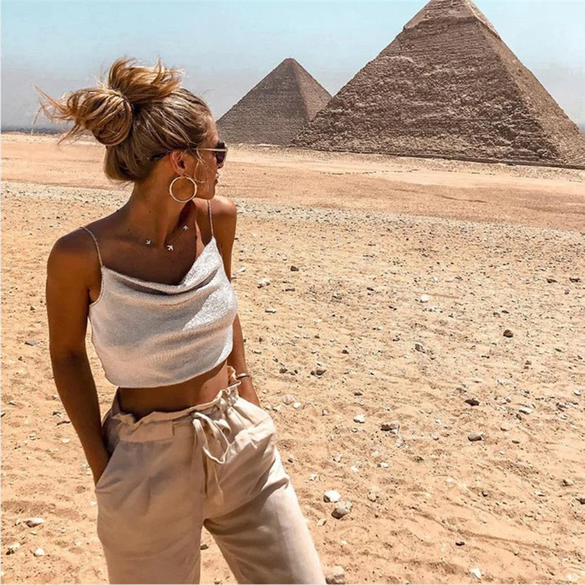 OOTN Lurex Crop Top Spaghetti Strap Tops Draped Off Shoulder Tank Tops Summer Women Camis Sexy Sleeveless Female Camisole 2019 (5)