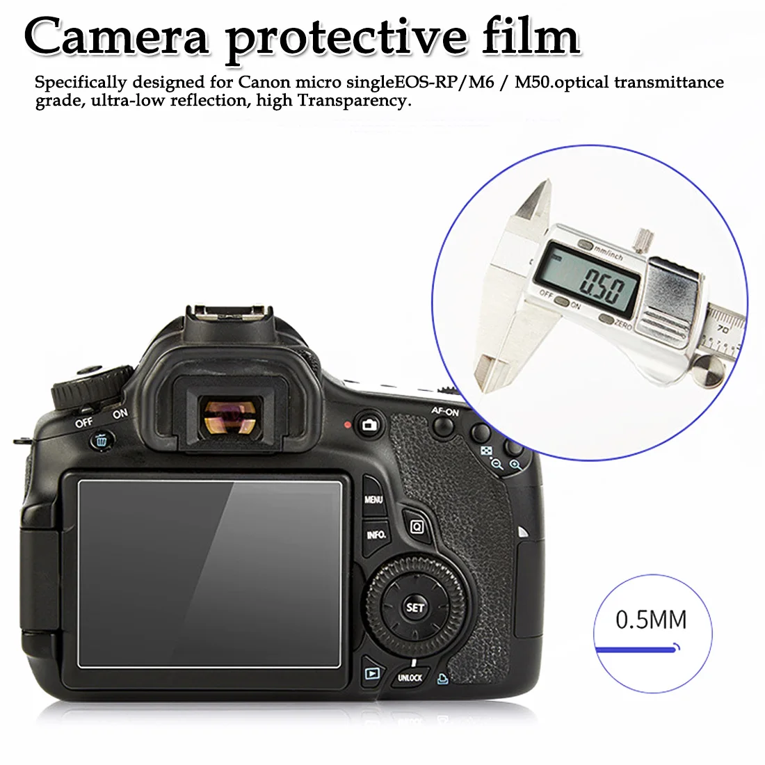 full screen anti-fingerprint screen stickers Applicable for Canon micro single EOS-RP/M6/M50 camera tempered film
full screen anti-fingerprint screen stickers Applicable for Canon micro single EOS-RP/M6/M50 camera tempered film