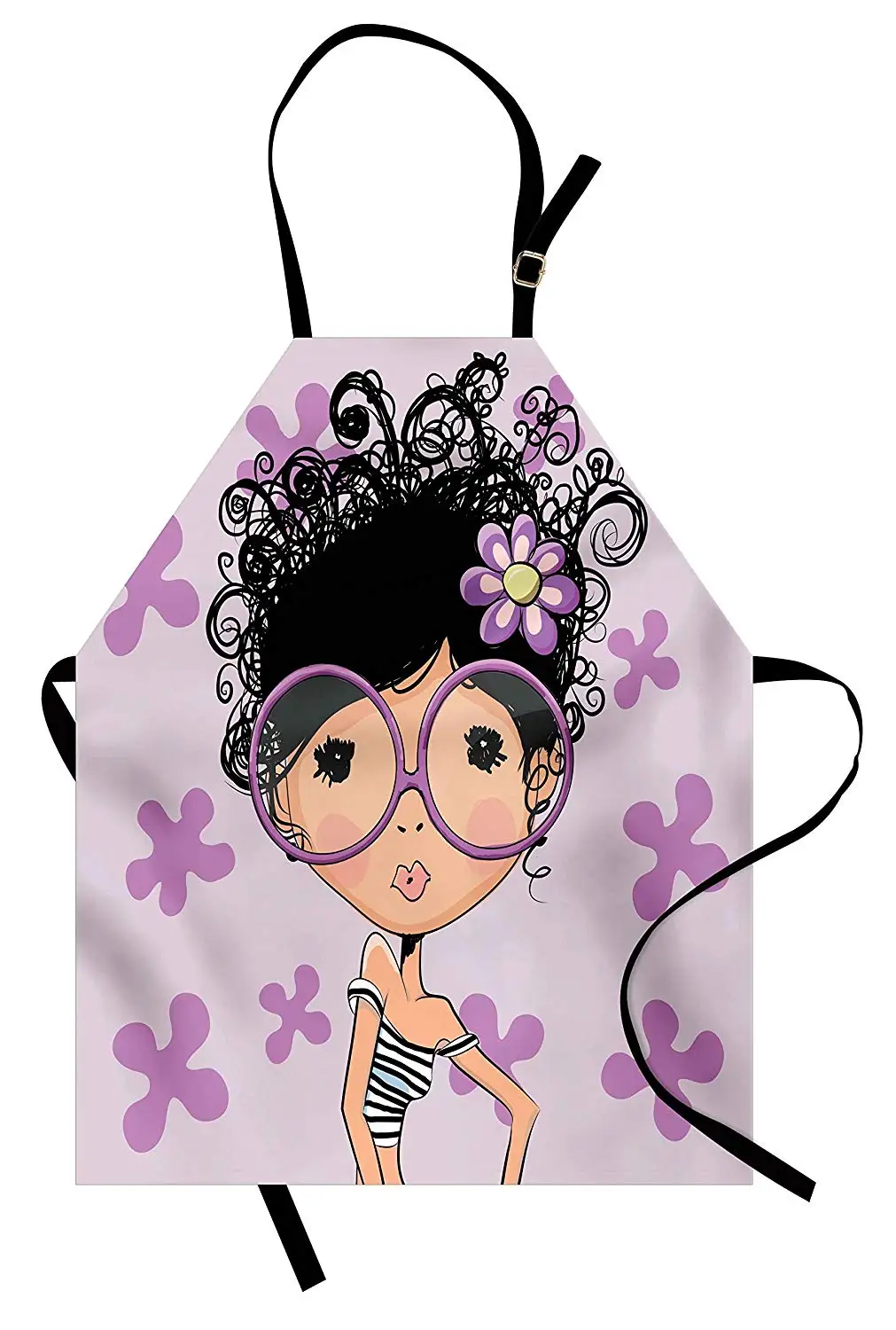 Curly Hair Apron Hipster Spring Girl with Giant Glasses and Flowers Spring Fashion Cute Cartoon Kitchen Bib Apron Cooking Baking
Curly Hair Apron Hipster Spring Girl with Giant Glasses and Flowers Spring Fashion Cute Cartoon Kitchen Bib Apron Cooking Baking