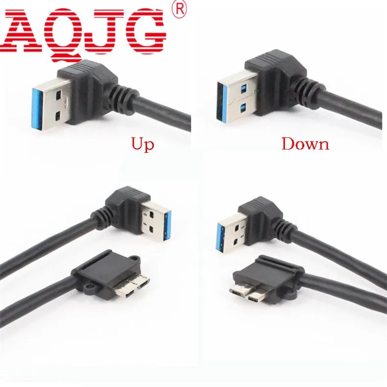 90 Degree USB3.0 Data Charging Cable A Male to Micro B Male Cable USB 3.0 Cable Adapter Right angle For HDD Case Up Down
90 Degree USB3.0 Data Charging Cable A Male to Micro B Male Cable USB 3.0 Cable Adapter Right angle For HDD Case Up Down