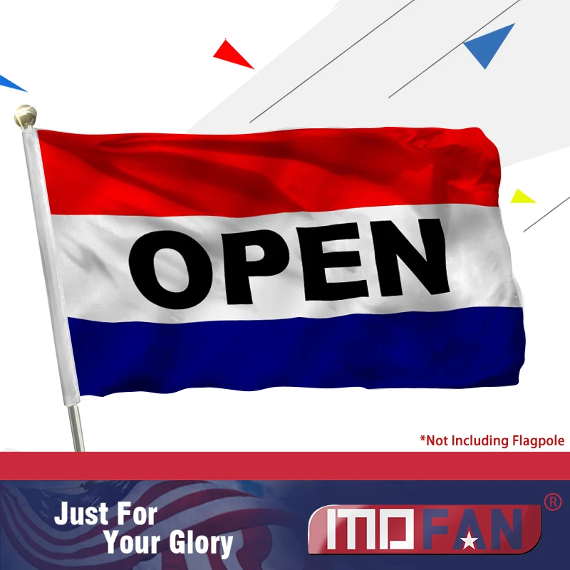 MOFAN OPEN Flag Canvas Header and Double Stitched with 2 Brass Grommets Polyester 3x5 Ft
MOFAN OPEN Flag Canvas Header and Double Stitched with 2 Brass Grommets Polyester 3x5 Ft